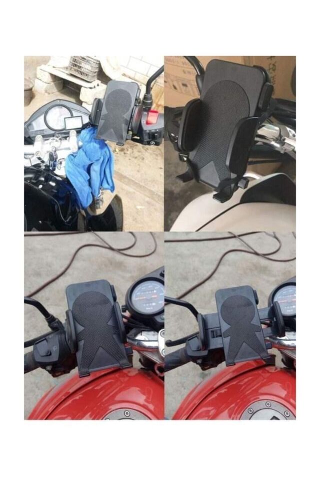Motosiklet Telefon Tutucu + Düğme + Usb Şarj