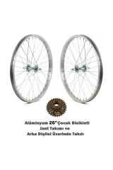 26'' Alüminyum Çocuk Bisikleti Ön-arka Hazır Jant Takımı Ve 7li Ar