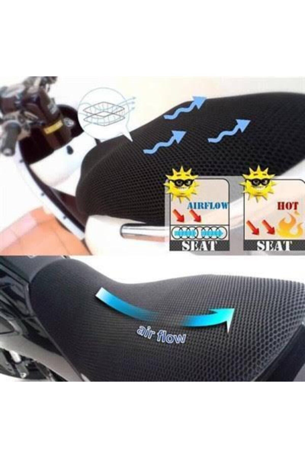 Motosiklet Sele Kılıfı 3d Çift Katlı Fileli Motosiklet Koltuk Kılıfı